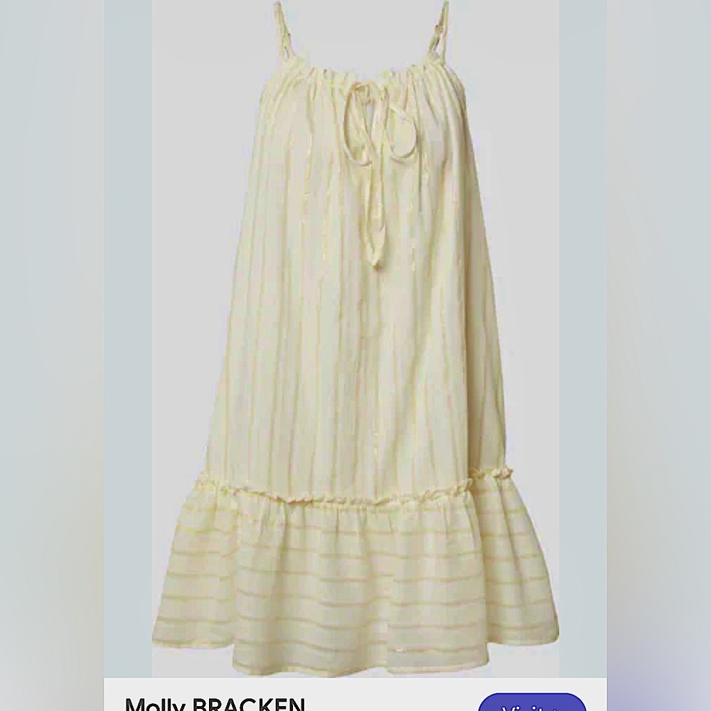 NWT Molly Bracken Gold And White Dress